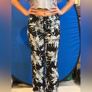 Paraphrase Black and White Floral Pants